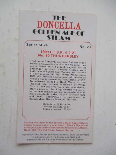 DONCELLA CORONETS CIGAR / CIGARETTE CARDS IN ORIGINAL BOX - STEAM TRAINS