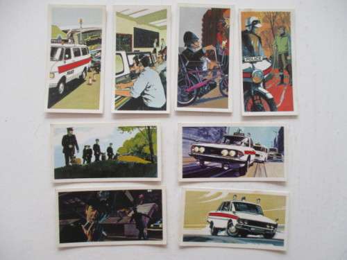 CIGARETTE CARDS / BROOKE BOND TEA CARDS - POLICE FILE - LOT OF 8 CARDS