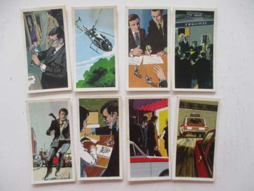 CIGARETTE CARDS / BROOKE BOND TEA CARDS - POLICE FILE - LOT OF 8 CARDS