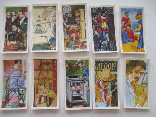 CIGARETTE CARDS - BROOKE BOND AND TEA CARDS - INVENTORS & INVENTIONS 10 CARDS