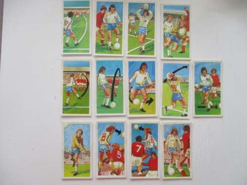 CIGARETTE CARDS - BROOKE BOND TEA CARDS - PLAY BETTER SOCCER - LOT OF 13 CARDS