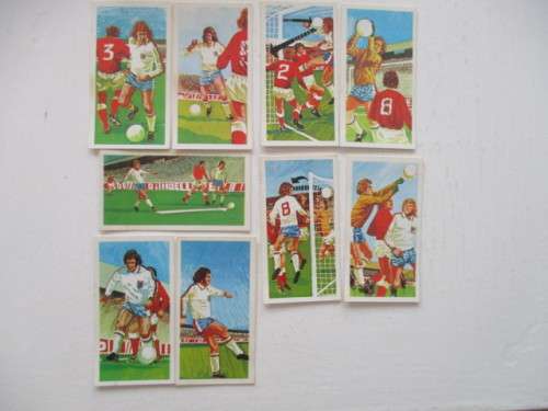 CIGARETTE CARDS - BROOKE BOND TEA CARDS - LOT OF 9 - PLAY BETTER SOCCER
