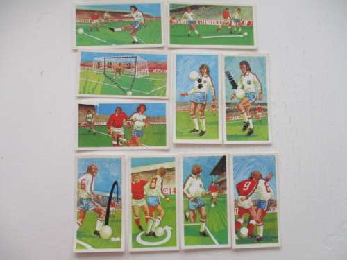 CIGARETTE CARDS - BROOKE BOND TEA CARDS - PLAY BETTER SOCCER - LOT OF 9 CARDS