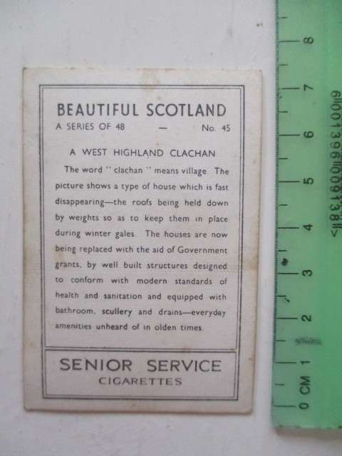CIGARETTE CARDS -  SENIOR SERVICE CARDS / BEAUTIFUL SCOTLAND -  LOT OF 6 PHOTOGRAPH CARDS