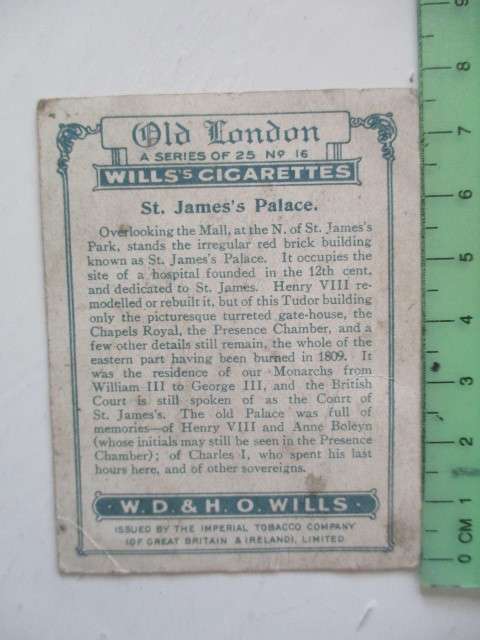 CIGARETTE CARDS - WILLS CIGARETTES - OLD LONDON -CARD