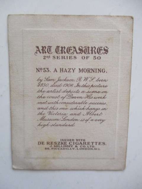 CIGARETTE CARD - NO. 53  - DE RESZKE  CARD
