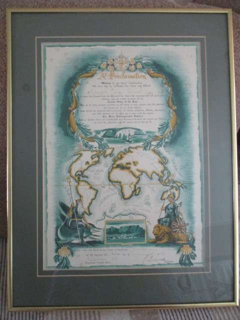 DOCUMENT OF THE CAPE TOWN CASTLE SHIP SIGNED AS IT CROSSED THE EQUATOR 1954