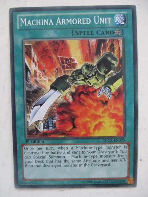 YU-GI-OH TRADING CARD  MACHINA ARMORED UNIT FROM 1ST EDITION