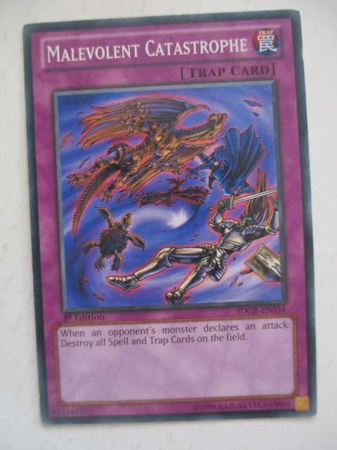 YU-GI-OH TRADING CARD - MALEVOLENT CATASTROPHE FROM 1ST EDITON