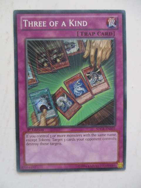 YU-GI-OH TRADING CARD / THREE OF A KIND - FROM FIRST EDITION
