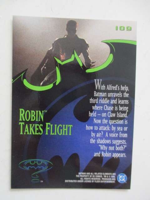 DC / MARVEL TRADING CARD - BATMAN FLEER ULTRA 95 -  ROBIN TAKES FLIGHT