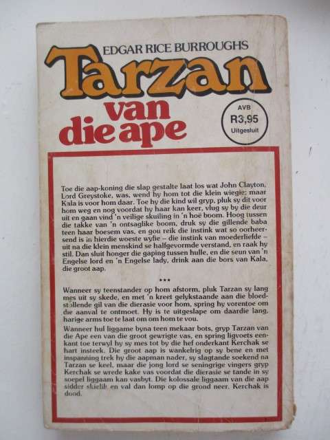 TARZAN VAN DIE APE  1983 PAPER BACK POSSIBLY FIRST ISSUE