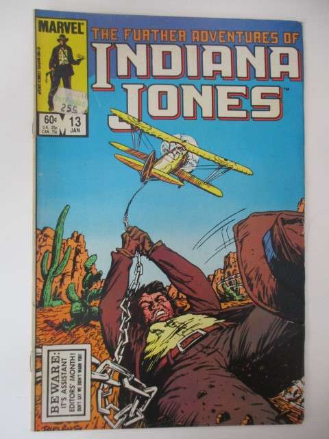 MARVEL COMICS - INDIANA JONES -  VOL. 1 NO. 13- 1984 - AND PRINTED AUTOGRAPH OF HARRISON FORD