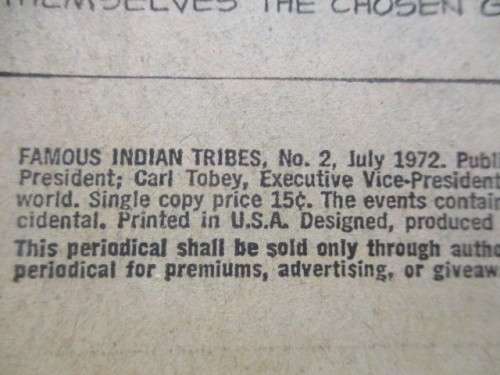 DELL COMICS - FAMOUS INDIAN TRIBES -  WESTERN COMICS - NO. 2 - 1972