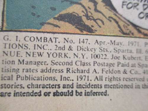 DC G.I . COMBAT - BIG G.I. COMBAT -  NO. 147 - 1971