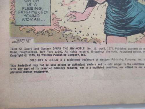 GOLD KEY COMICS - DAGAR THE INVINCIBLE  NO. 11 - 1975