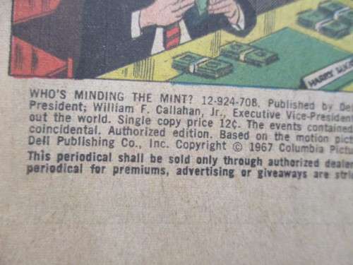 DELL COMICS - WHO`S MINDING THE MINT -  1967 - RARE!!!!