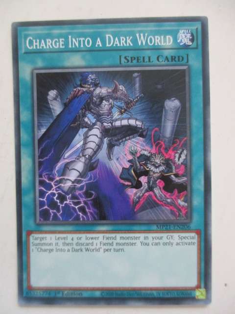 YU-GI-OH TRADING CARD  - CHARGE INTO A DARK WORLD