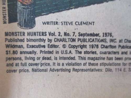 CHARLTON COMICS - MONSTER HUNTERS -  VOL. 2 NO. 7 - 1976