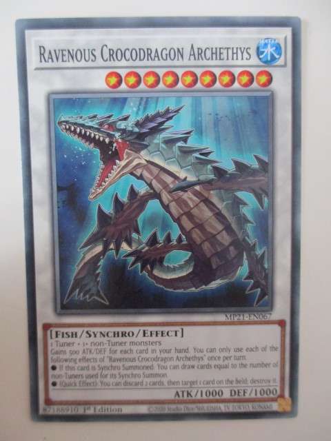 YU-GI-OH TRADING CARD - RAVENOUS CROCODRAGON ARCHETHYS