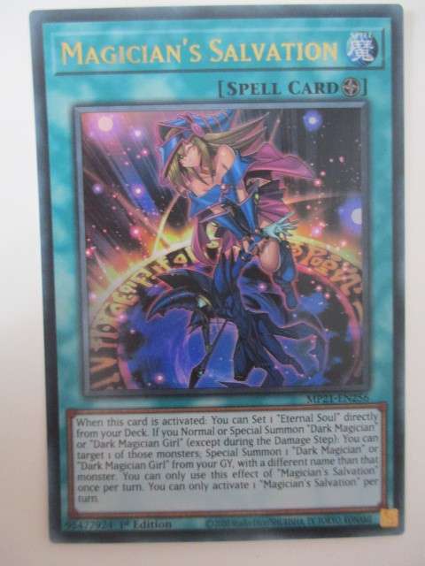 YU-GI-OH TRADING CARD -  MAGICIAN`S  SALVATION - HOLO CARD