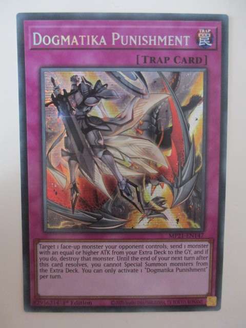 YU-GI-OH TRADING CARD - DOGMATIKA PUNISHMENT - HOLO CARD