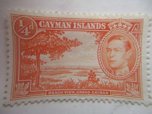 CAYMAN ISLANDS - 1/4 STAMP KING GEORGE  UNUSED PREVIOUSLY MOUNTED STAMP