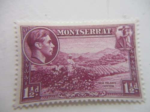 UNUSED  KING GEORGE MONTSERRT STAMP PREVIOUSLY MOUNTED STAMP