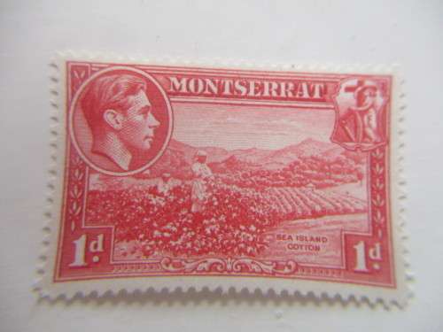 VINTAGE MONTSERATT STAMP UNUSED PREVIOUSLY MOUNTED