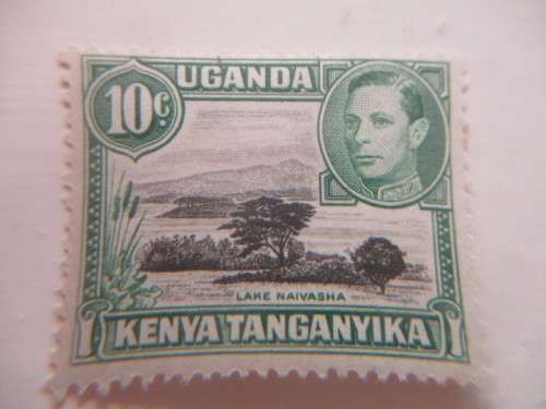 UGANDA - KING GEORGE UNUSED PREVIOULY MOUNTED 10c STAMP