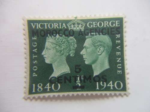 MOROCCO AGENCIES GEORGE AND VICTORIA UNUSED PREVIOUSLY MOUNTED STAMP