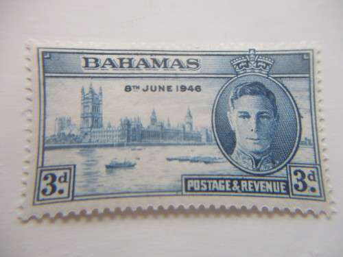 BAHAMAS KING GEORGE STAMP UNUSED PREVIOUSLY MOUNTED