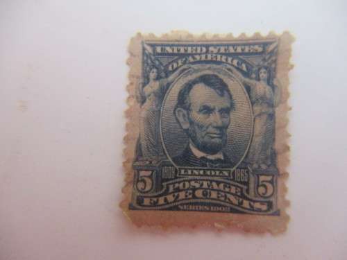 AMERICA  USED UNMOUNTED  ABRAHAM LINCOLN 5c STAMP