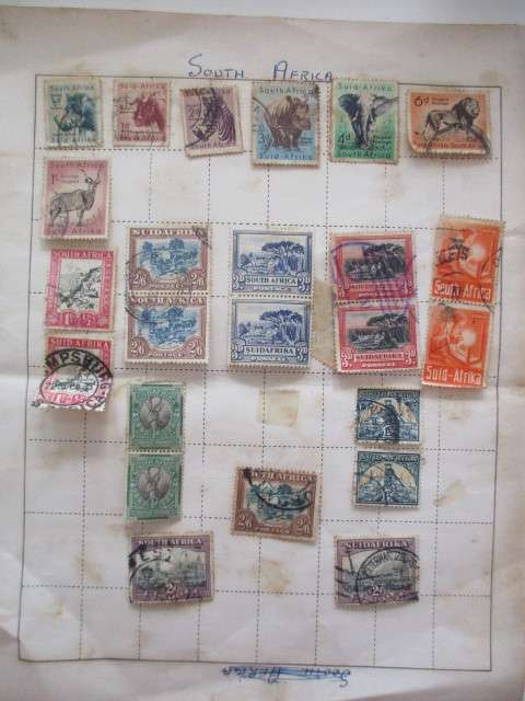 SOUTH AFRICA PAGE OF OLD MOUNTED STAMPS