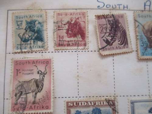 SOUTH AFRICA PAGE OF OLD MOUNTED STAMPS