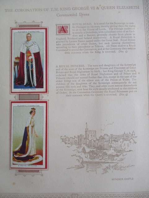 CIGARETTE ALBUM COMPLETE - KING GEORGE AND QUEEN ELIZABETH  1937 CORONATION SERIES / PLAYERS