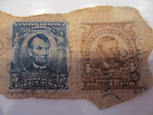 AMERICA - ABE LINCOLN AND HARDING USED MOUNTED STAMPS