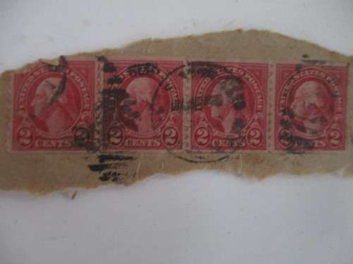 AMERICA BLOCK OF 4 WASHINGTON 2 CENTS STAMPS MOUNTED