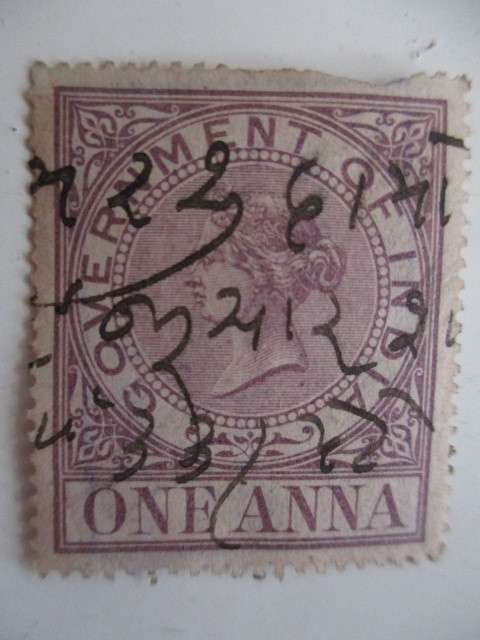 INDIA - QUEEN VICTORIA ONE ANNA  STAMP USED