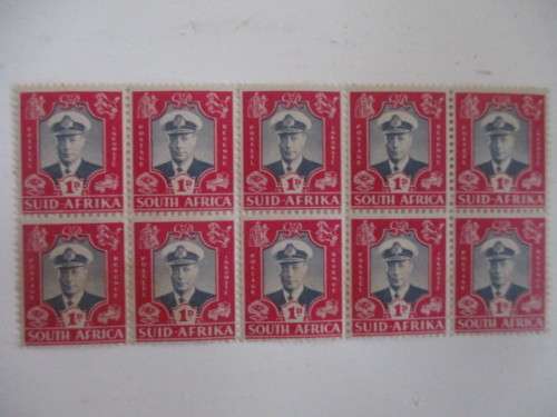 SOUTH AFRICA MINT BLOCK OF 1D 1947 ROYAL VISIT STAMPS