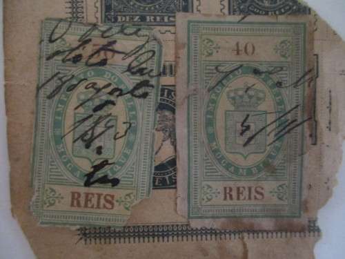 PORTUGAL OLD REVENUE STAMPS 1800`S MOUNTED