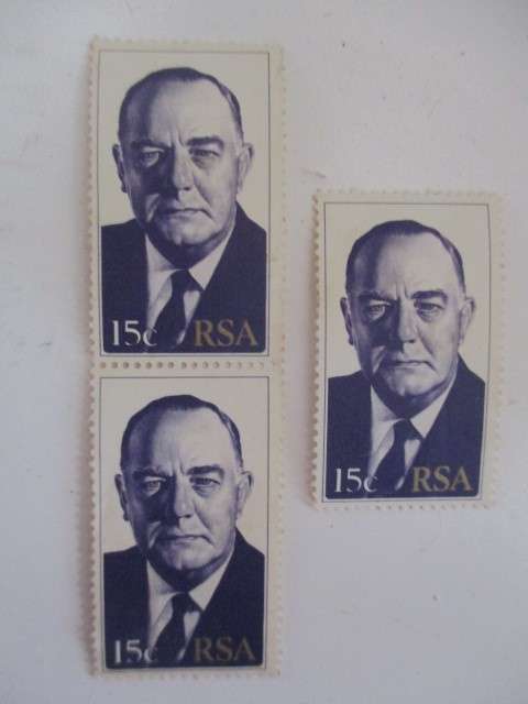 SOUTH AFRICA  3 MINT STAMPS OF FORMER PRESIDENT VORSTER
