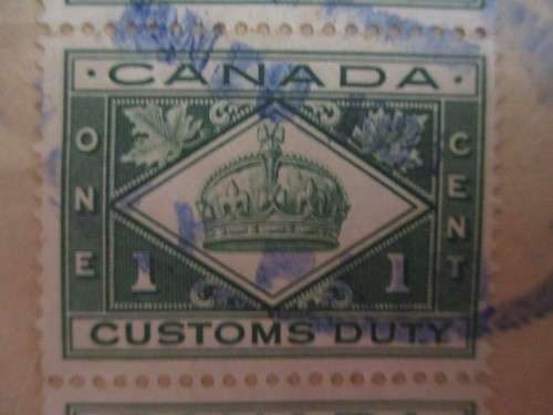 CANADA - BLOCK OF USED CUSTOMS DUTY STAMPS