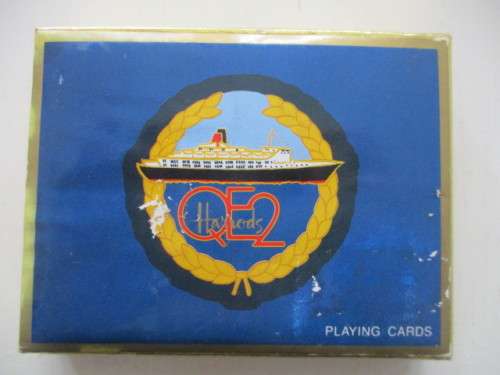 VINTAGE HARRODS QE2 -  DOUBLE DECK OF PLAYING  CARDS IN ORIGINAL BOX