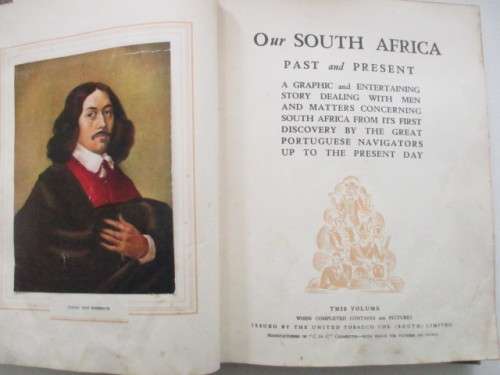 VINTAGE ALBUM PAST AND PRESENT - HISTORY OF SOUTH AFRICA ILLUSTRATED  WITH CIGARETTE CARDS -1938