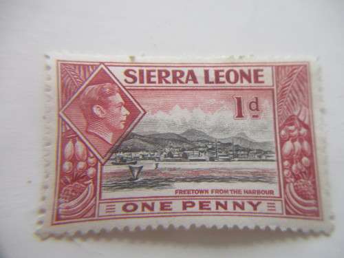 SIERRA LEONE - 1D ONE PENNY PREVIOUSLY MOUNTED STAMP