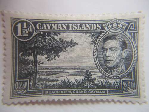 CAYMAN ISLANDS- 1/4 D 1 1/2 D  UNUSED PREVIOUSLY MOUNTED 2 STAMPS
