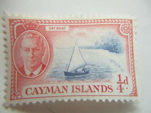 CAYMAN ISLANDS- 1/4 D 1 1/2 D  UNUSED PREVIOUSLY MOUNTED 2 STAMPS