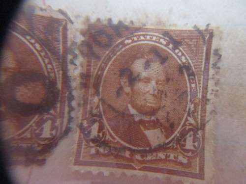 AMERICA - ABRAHAM LINCOLN  - 4D 2 USED MOUNTED STAMPS