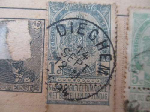 BELGIUM LOT OF OLD MOUNTED -  CREST STAMPS X 4